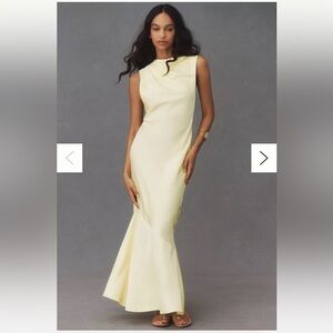 Significant Other Lana Cowl-Neck Tie-Back Satin Maxi Dress